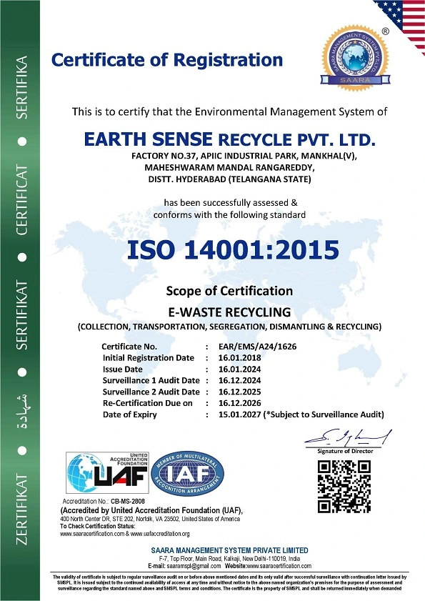 ISO 14001:2015 Certified